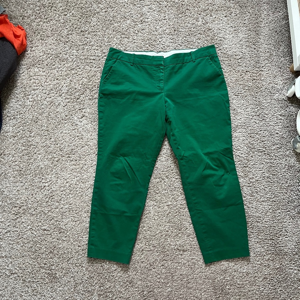 Kelly Green Cafe Capri J. Crew Slacks